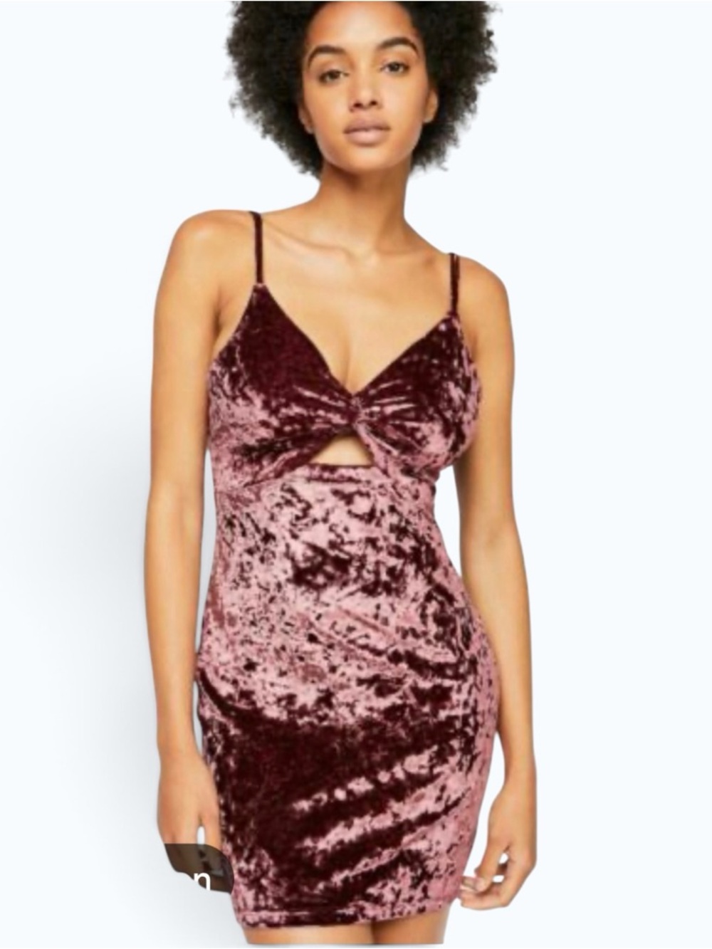Free People Come Together Velvet Twist Front Bodycon Dress, Size S, MSRP $88 - Picture 4 of 9